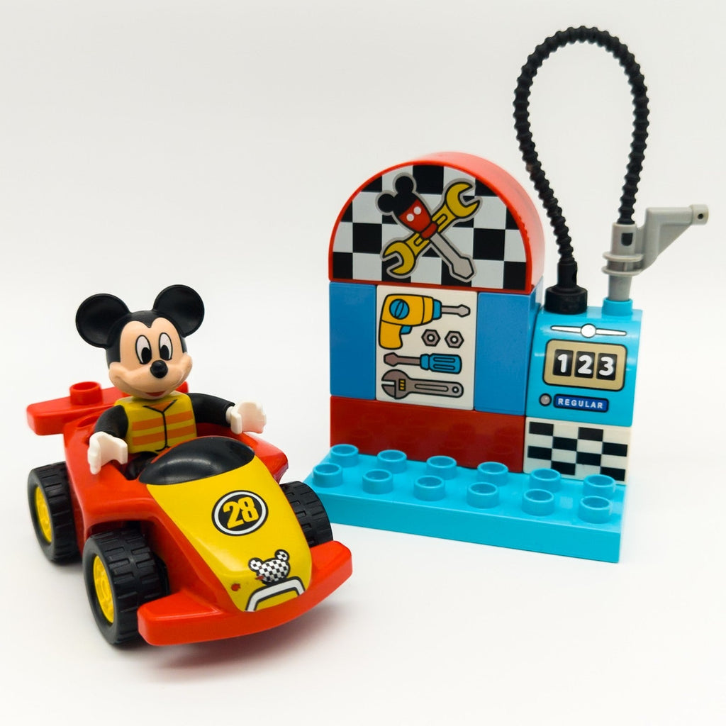 LEGO DUPLO Disney Mickey Mouse Auto Rennwagen Tankstelle Rennen Set nerdycustom - nerdyvana.com