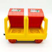 LEGO DUPLO Eisenbahn Güterwagen Cargo Waggon Post Sack Geschenk-Motiv gelb rot - nerdyvana.com