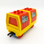 LEGO DUPLO Eisenbahn Güterwagen Cargo Waggon Post Sack Geschenk-Motiv gelb rot - nerdyvana.com