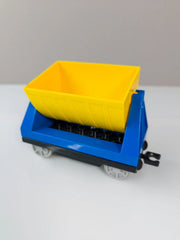 LEGO DUPLO Eisenbahn Kipplore Cargo Güterwagen Waggon mit Kippmulde blau gelb - nerdyvana.com