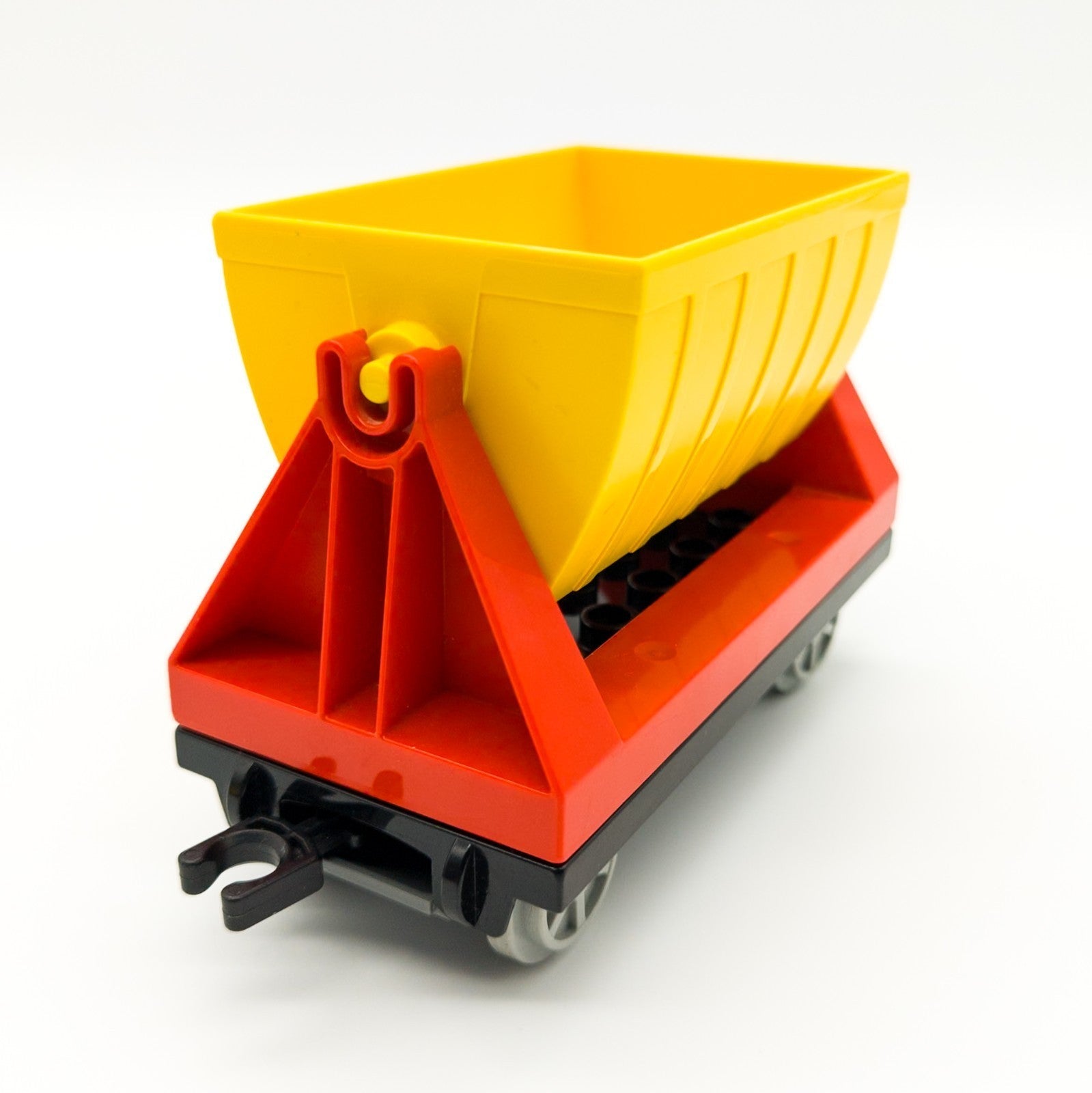 LEGO DUPLO Eisenbahn Kipplore Cargo Güterwagen Waggon gelb rot mit Kippmulde - nerdyvana.com