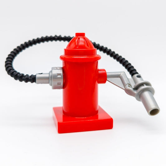 LEGO DUPLO Feuerwehr Hydrant mit Schlauch Löschwasser rot silber schwarz 6414 - nerdyvana.com