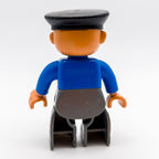 LEGO DUPLO Figur Lokführer Zugführer blau rote Mütze Eisenbahn 47394pb046 B - Ware - nerdyvana.com
