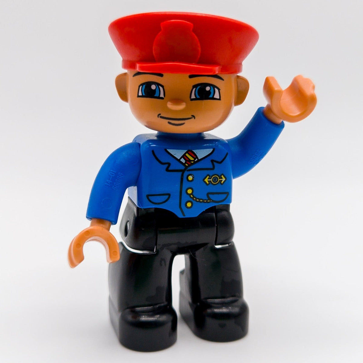 LEGO DUPLO Figur Lokführer Zugführer blau rote Mütze Eisenbahn 47394pb051a - nerdyvana.com
