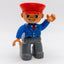 LEGO DUPLO Figur Lokführer Zugführer blau rote Mütze Eisenbahn 47394pb165a - nerdyvana.com