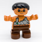 LEGO DUPLO Figur Steinzeit Junge Kind Höhlenmensch braun Fell Urzeit 6453pb001 - nerdyvana.com