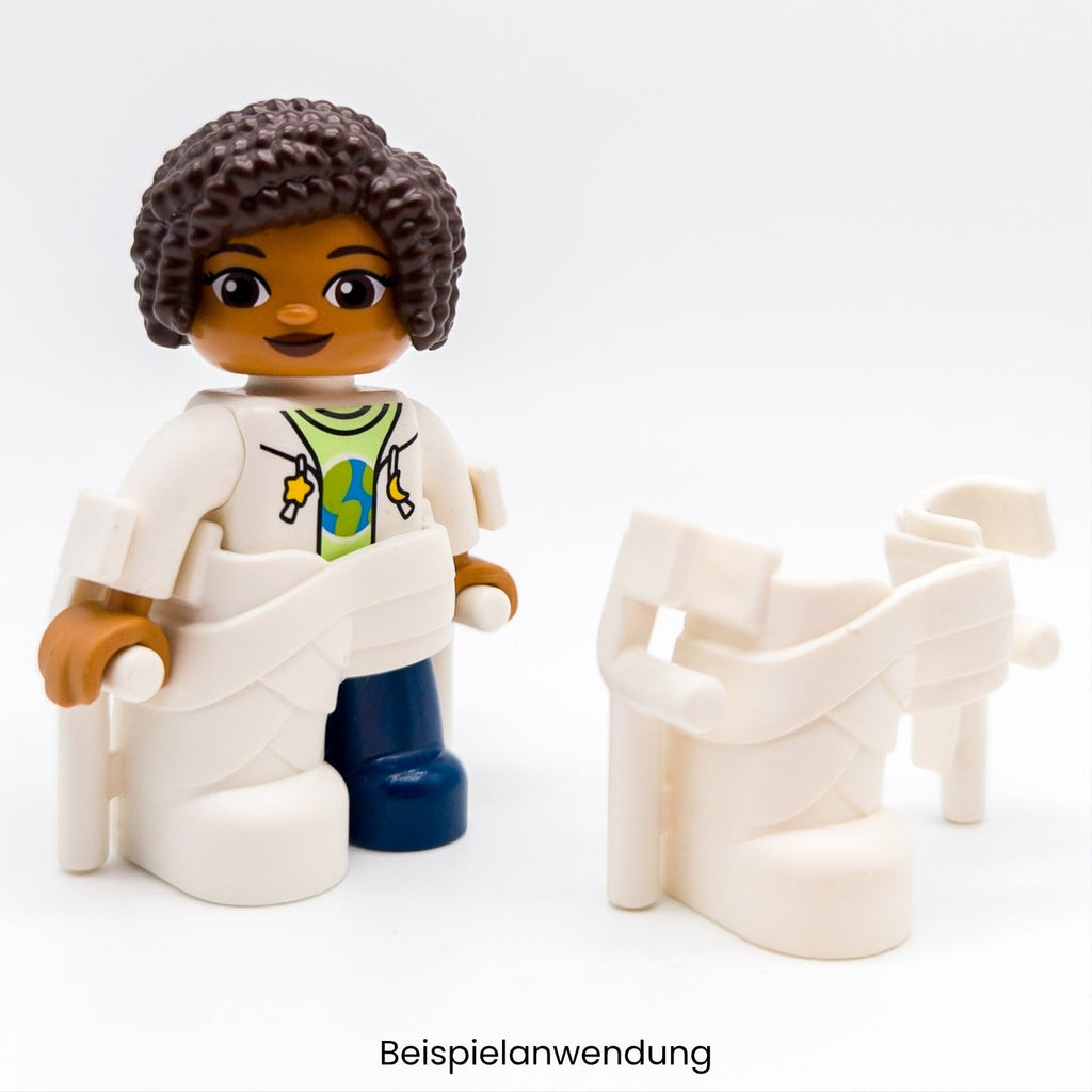 LEGO DUPLO Gipsbein mit Krücken weiß Krankenhaus Arzt Zubehör Ersatzteil 94902 - nerdyvana.com