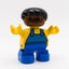 LEGO DUPLO Junge Figur blaue Latzhose gelbes Shirt dunkelhäutig 6453pb048 - nerdyvana.com