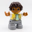LEGO DUPLO Junge Figur braune Haare gelbe Collegejacke 1 graue Hose 47205pb086 - nerdyvana.com