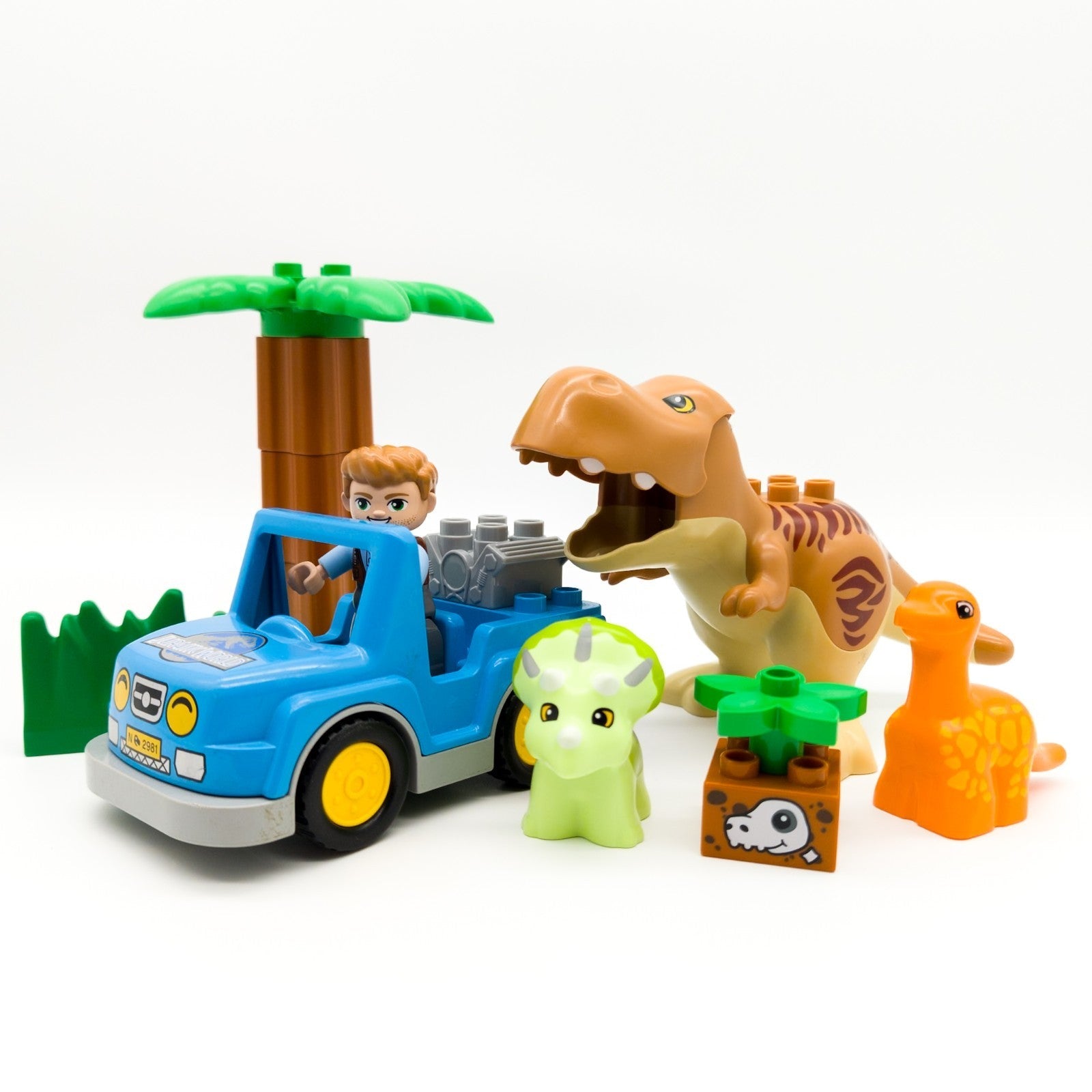 LEGO DUPLO Jurassic World T Rex Owen 2 Dinos Jeep Dinosaurier nerdycustom Set - nerdyvana.com