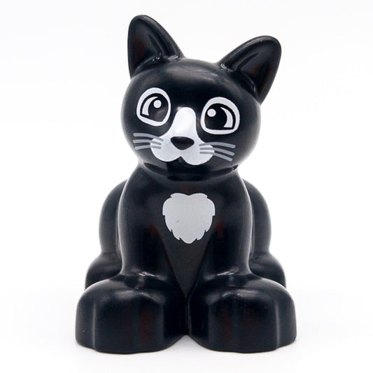 LEGO DUPLO Katze Tier Schwarz Weiß Schnurrhaar Haustier Bauernhof 17865pb02 - nerdyvana.com