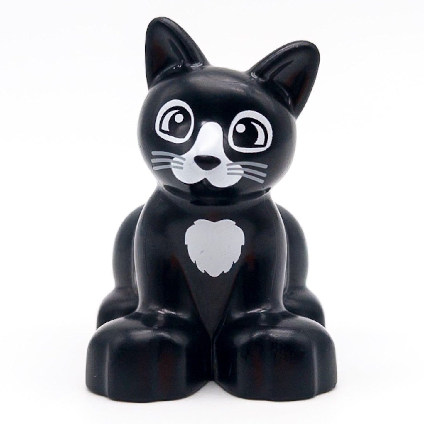 LEGO DUPLO Katze Tier Schwarz Weiß Schnurrhaar Haustier Bauernhof 17865pb02 - nerdyvana.com