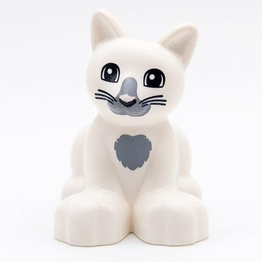 LEGO DUPLO Katze Weiß Grau Tier Haustier Bauernhof 17865pb01 - nerdyvana.com