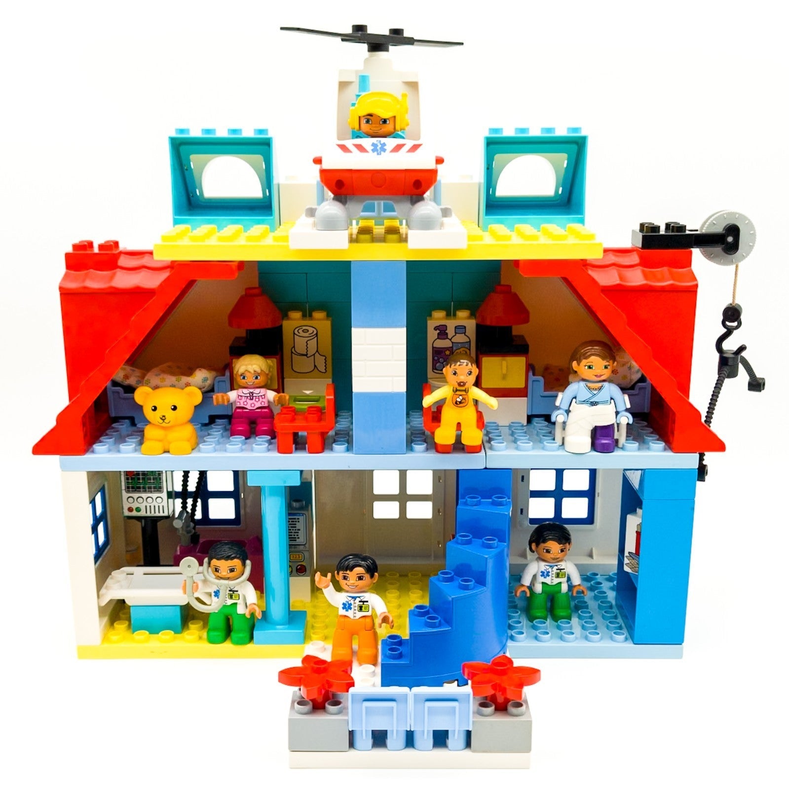 LEGO DUPLO Krankenhaus Set nerdycustom MOC Hubschrauber, Figuren, Sonderteilen Zweitbild