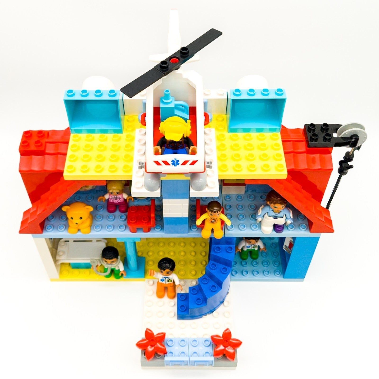 LEGO DUPLO Krankenhaus Set nerdycustom MOC Hubschrauber, Figuren, Sonderteilen - nerdyvana.com