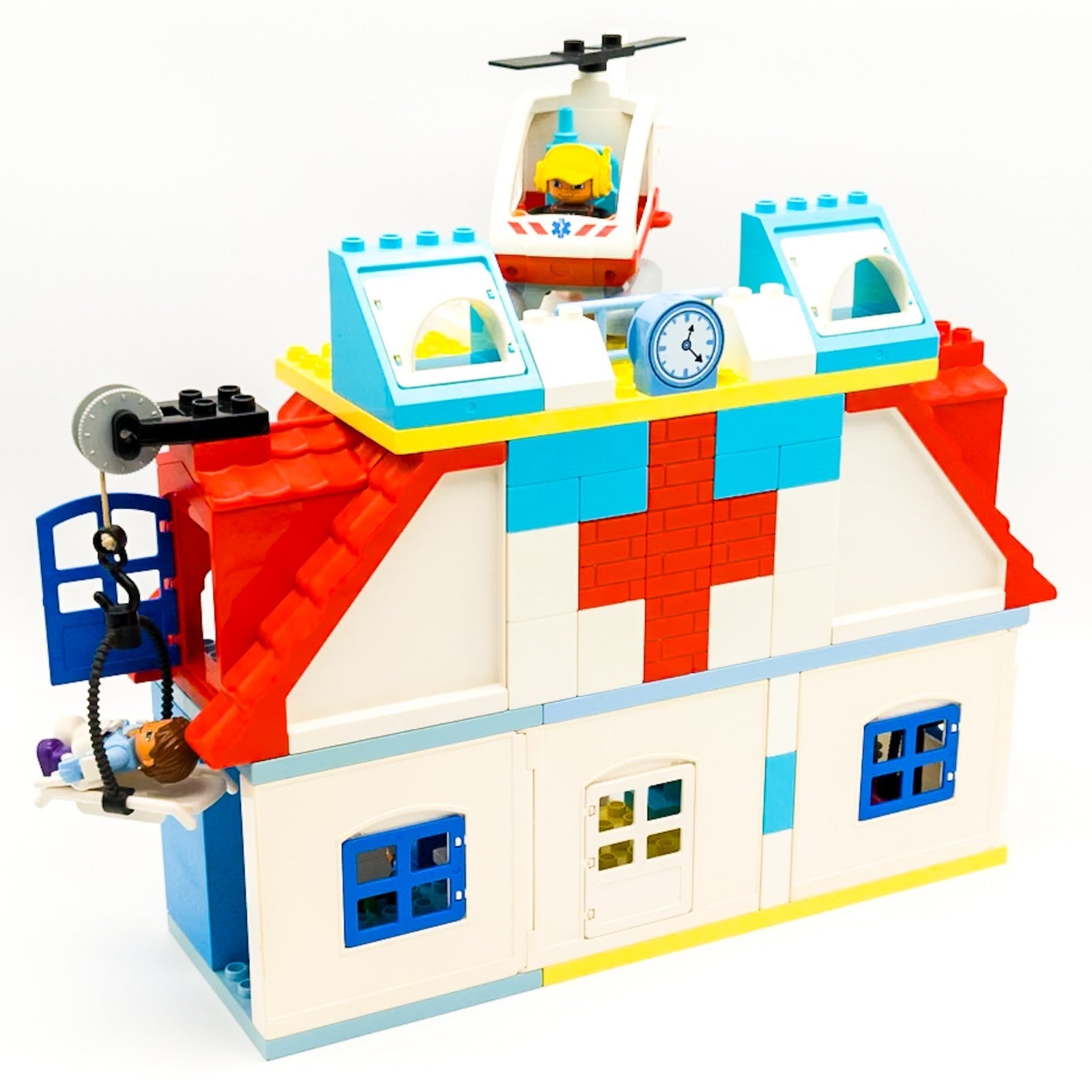 LEGO DUPLO Krankenhaus Set nerdycustom MOC Hubschrauber, Figuren, Sonderteilen - nerdyvana.com