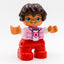 LEGO DUPLO Mädchen Kind Figur braune Haare Herz Shirt rosa rot 47205pb057 - nerdyvana.com