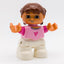 LEGO DUPLO Mädchen Kind Figur rosa Herz weiß braune Haare 47205pb008 - nerdyvana.com