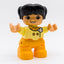 LEGO DUPLO Mädchen Kind Figur schwarze Haare Teddybär Shirt gelb 47205pb110 - nerdyvana.com