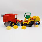 LEGO DUPLO Mähdrescher rot Truck gelb 14 Heuballen Steine Farmer nerdycustom Set - nerdyvana.com