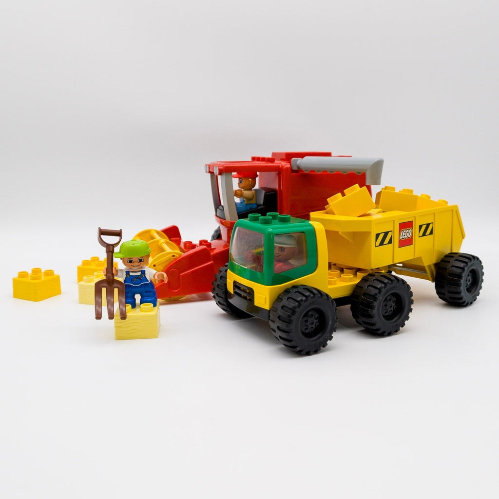 LEGO DUPLO Mähdrescher rot Truck gelb 14 Heuballen Steine Farmer nerdycustom Set - nerdyvana.com