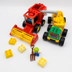 LEGO DUPLO Mähdrescher rot Truck gelb 14 Heuballen Steine Farmer nerdycustom Set - nerdyvana.com
