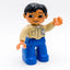 LEGO DUPLO Mann Figur schwarze Haare Tuch in Brusttasche Hemd beige 47394pb023 - nerdyvana.com