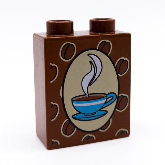 LEGO DUPLO Motivstein Kaffee Tasse Kaffeebohnen Café rotbraun 1x2x2 4066pb324 - nerdyvana.com