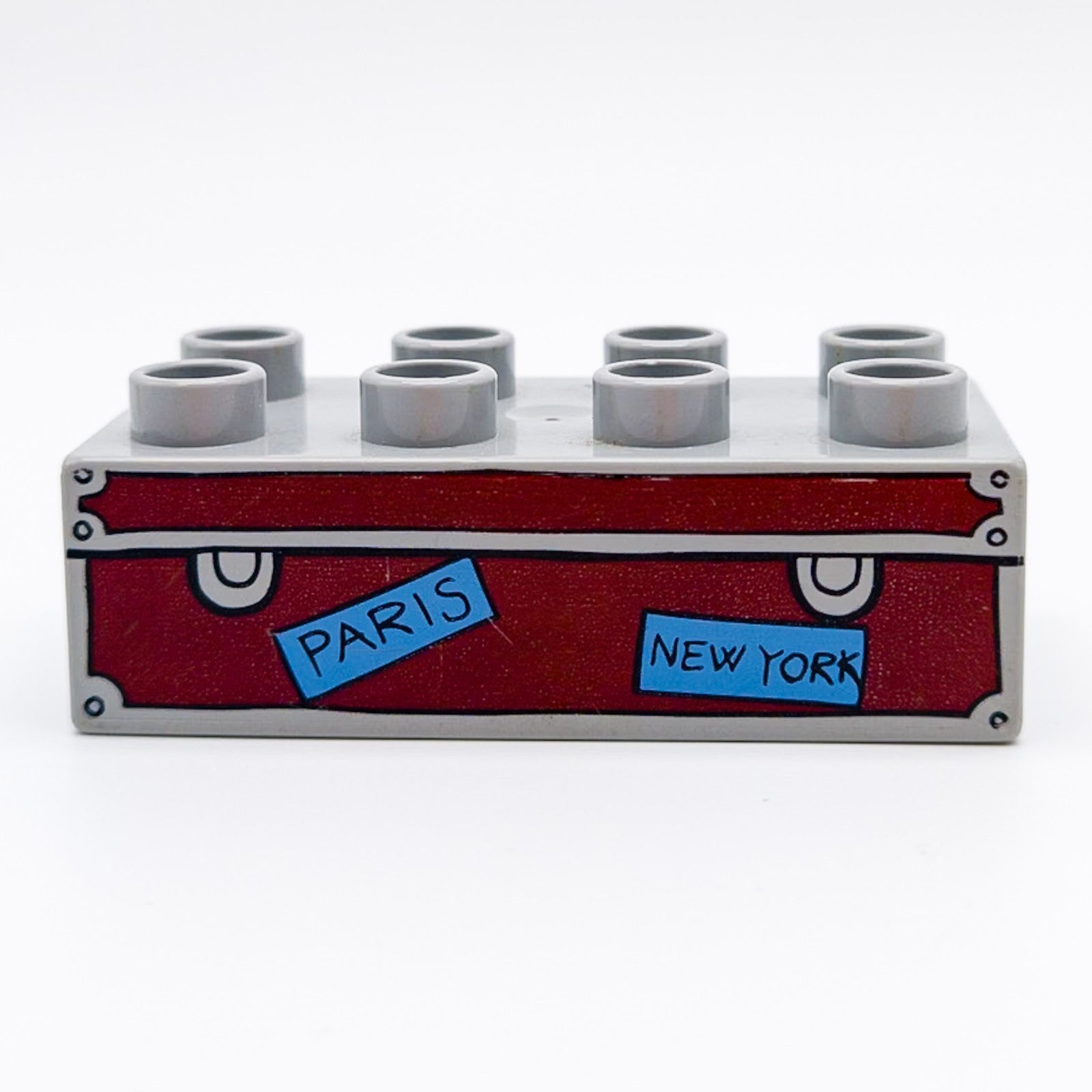 LEGO DUPLO Motivstein Reisekoffer Urlaub Reise Paris New York 2x4 grau 3011pb004 - nerdyvana.com Hauptbild