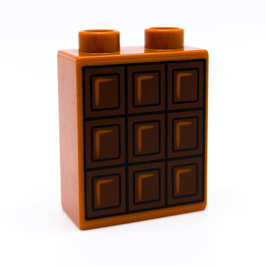 LEGO DUPLO Motivstein Tafel Schokolade Schoki dunkelorange braun 1x2x2 4066pb786 - nerdyvana.com
