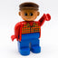 LEGO DUPLO Papa Mann Figur Farmer Bauer Mütze Karohemd rot blaue Hose 4555pb100 - nerdyvana.com