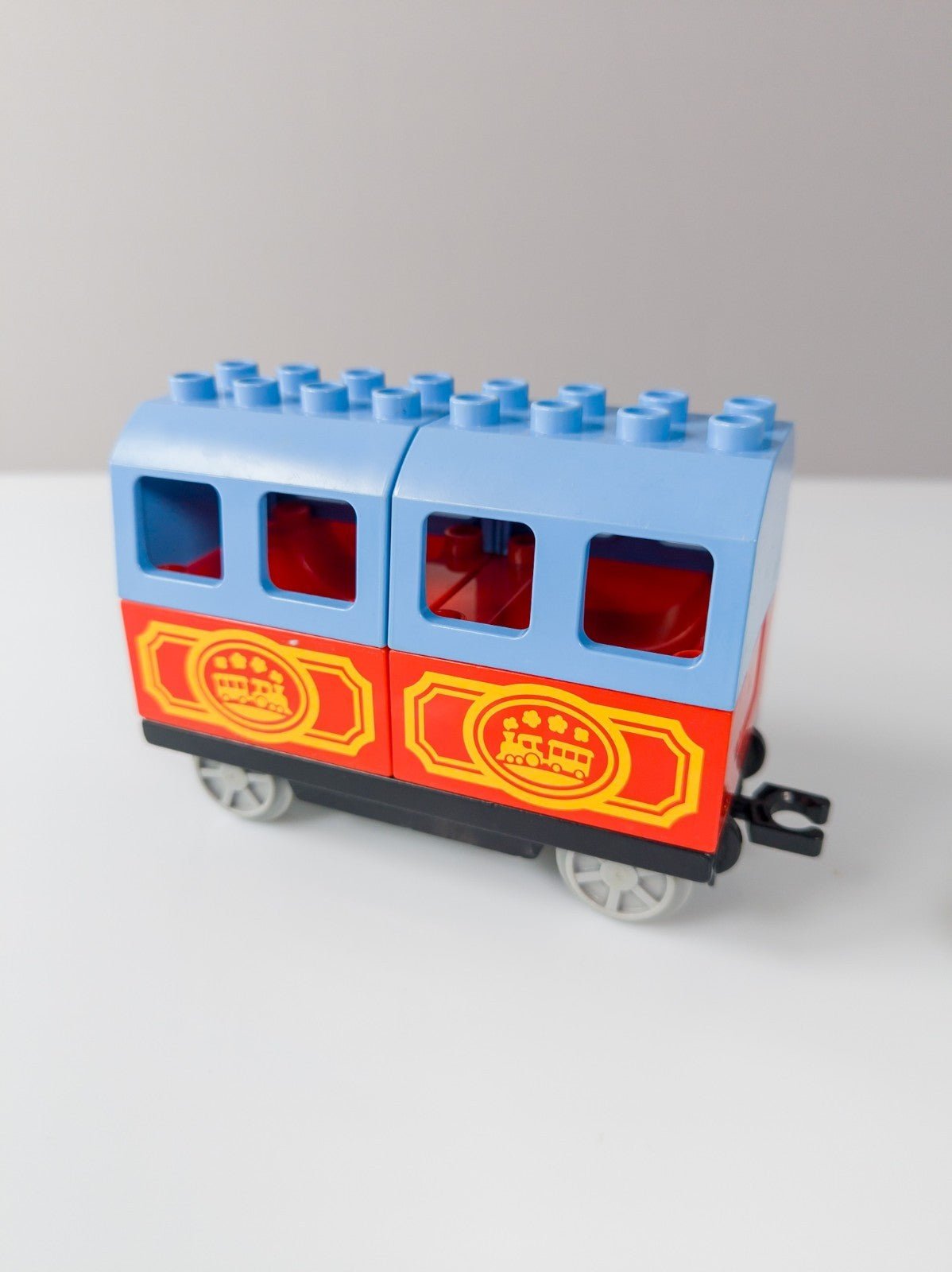 LEGO DUPLO Personenwagen hellblau rot Eisenbahn 4281 Waggon Dampflok Wagen - nerdyvana.com
