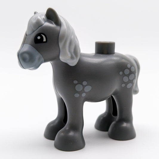 LEGO DUPLO Pferd Fohlen Grau Flecken Reiten Tier horse05c01pb02 - nerdyvana.com