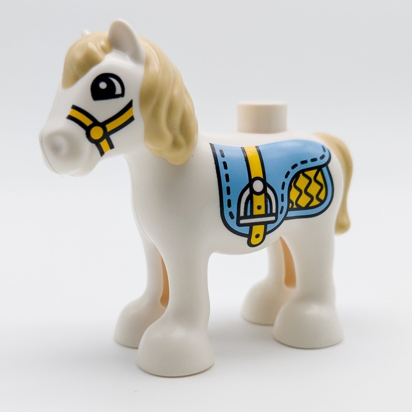 LEGO DUPLO Pferd Fohlen Sattel Blau Reiten Tier Weiß horse05c01pb05 - nerdyvana.com