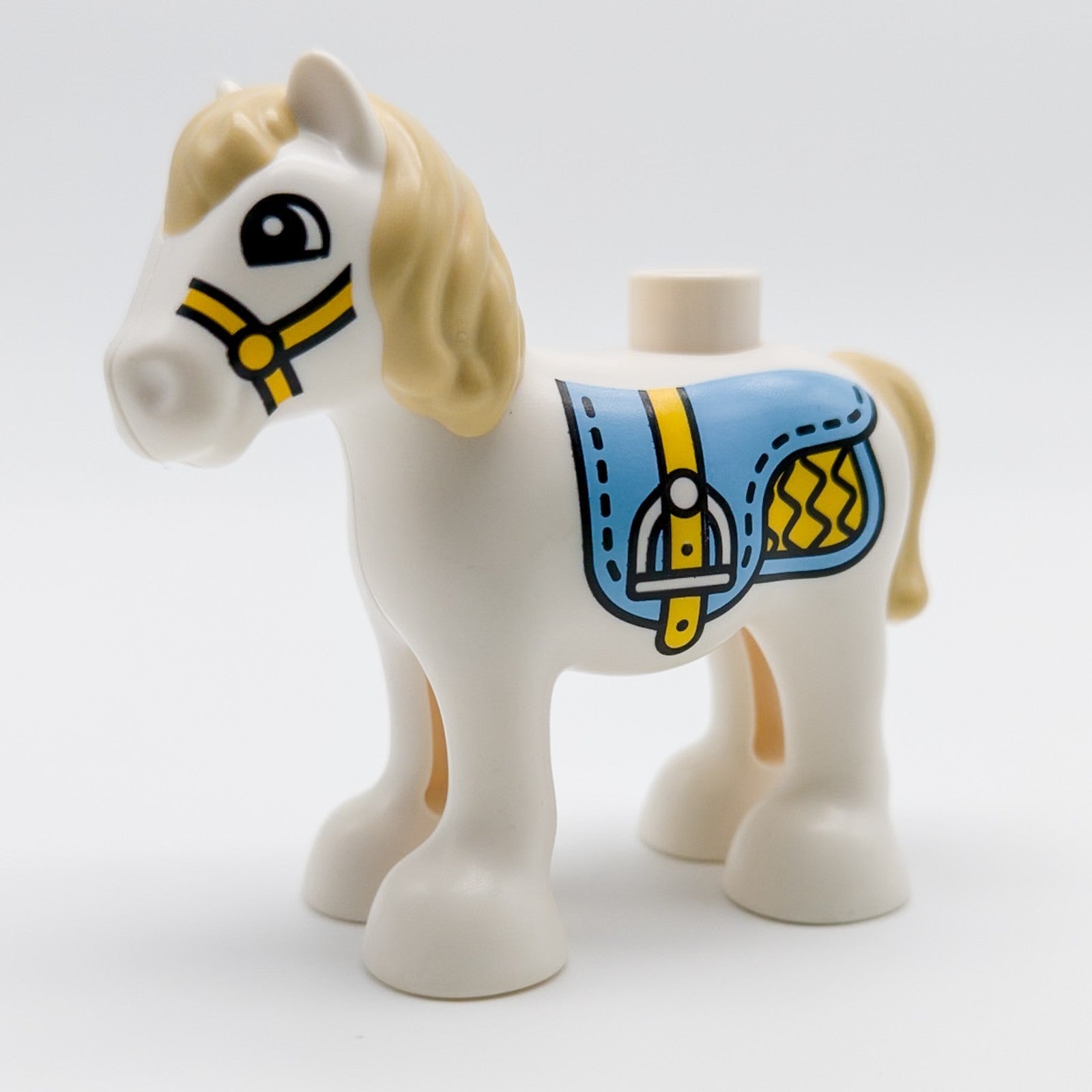 LEGO DUPLO Pferd Fohlen Sattel Blau Reiten Tier Weiß horse05c01pb05 - nerdyvana.com