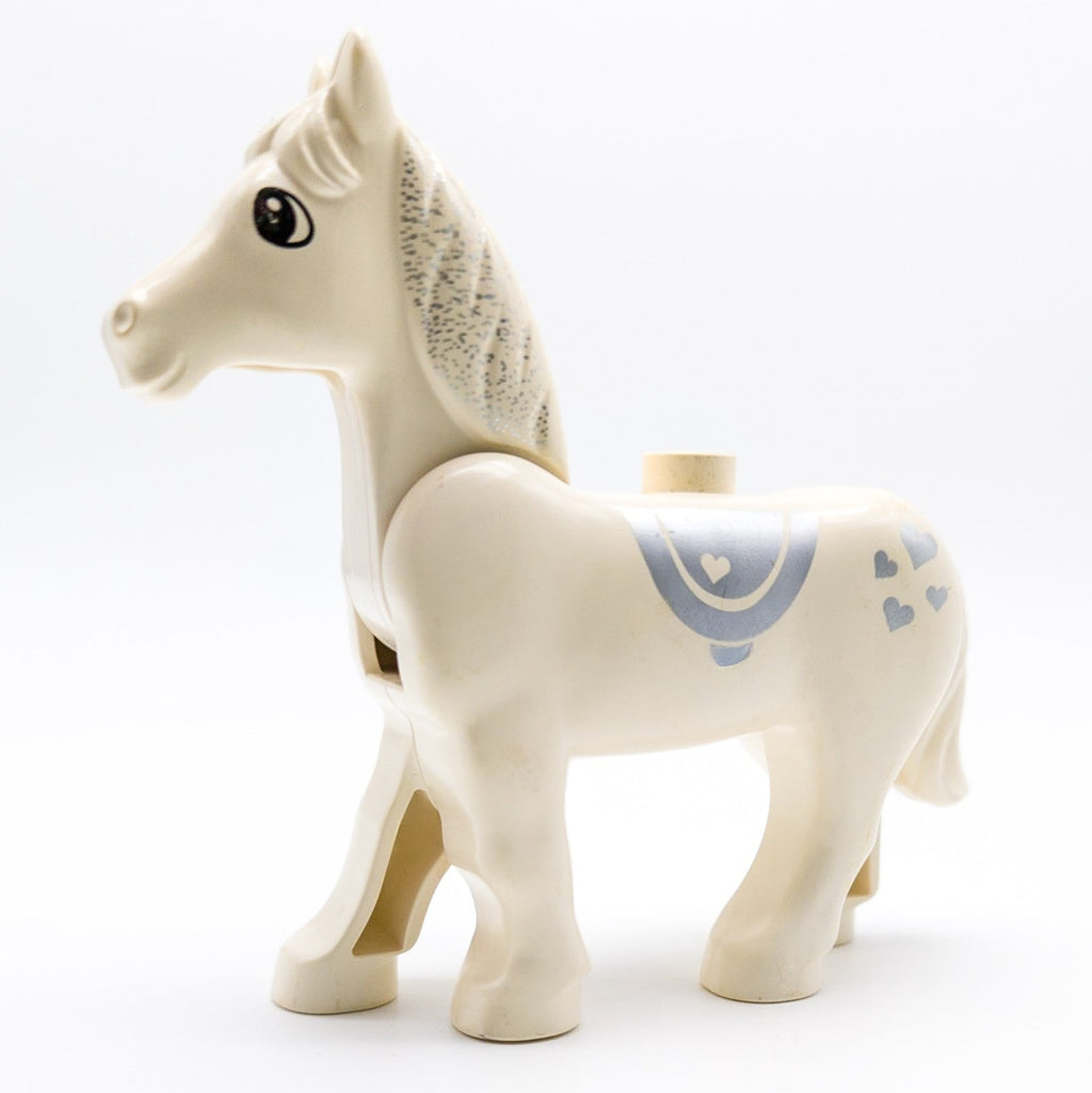 LEGO DUPLO Pferd Tier Figur Reiten Bauernhof Weiß horse02c01pb01 - nerdyvana.com