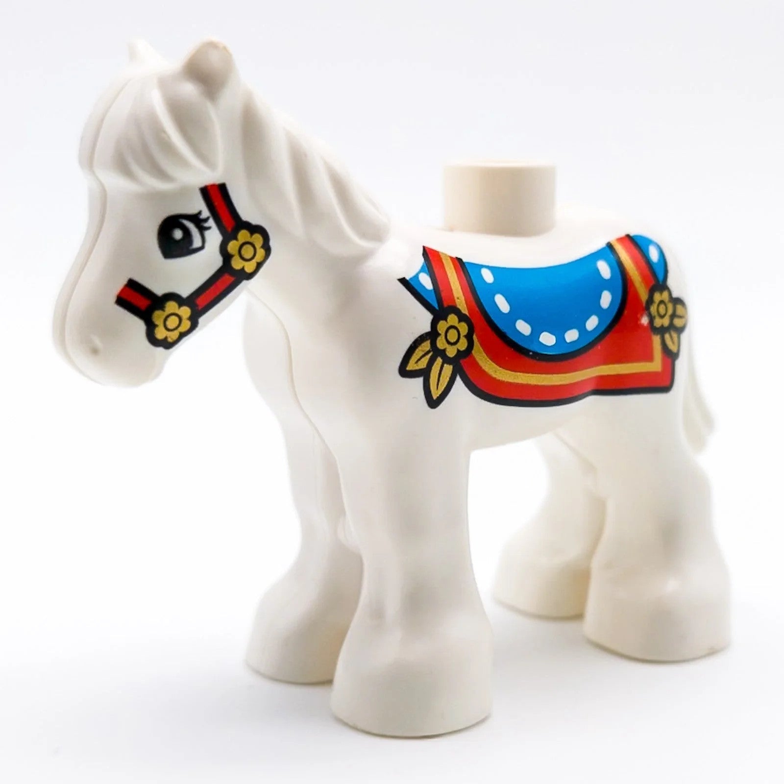 LEGO DUPLO Pferd Zirkus Sattel Rot Blau Reiten Tier Weiß horse03c01pb04 - nerdyvana.com Hauptbild