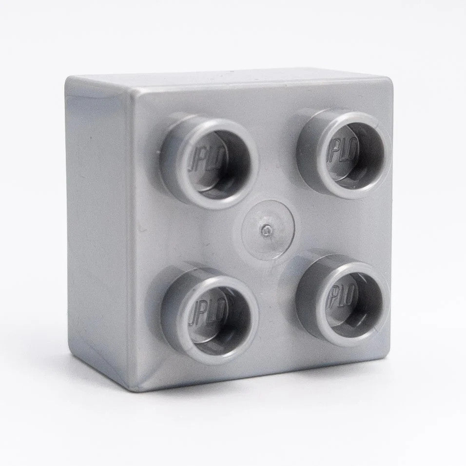 LEGO DUPLO Stein 2x2 Metallic Silber selten Rarität MOC Pearl Light Gray 3437 - nerdyvana.com