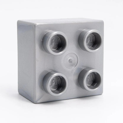 LEGO DUPLO Stein 2x2 Metallic Silber selten Rarität MOC Pearl Light Gray 3437 - nerdyvana.com