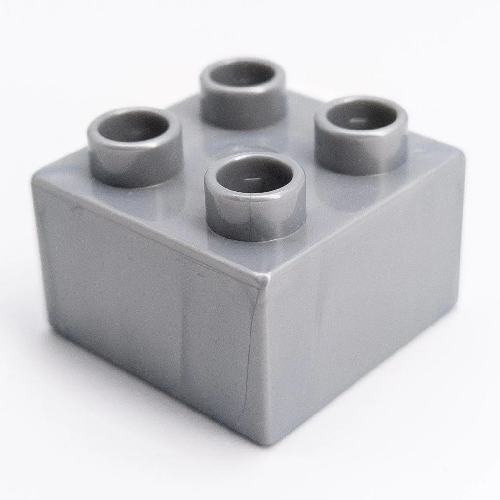 LEGO DUPLO Stein 2x2 Metallic Silber selten Rarität MOC Pearl Light Gray 3437 - nerdyvana.com
