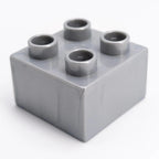 LEGO DUPLO Stein 2x2 Metallic Silber selten Rarität MOC Pearl Light Gray 3437 - nerdyvana.com