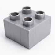 LEGO DUPLO Stein 2x2 Metallic Silber selten Rarität MOC Pearl Light Gray 3437 - nerdyvana.com