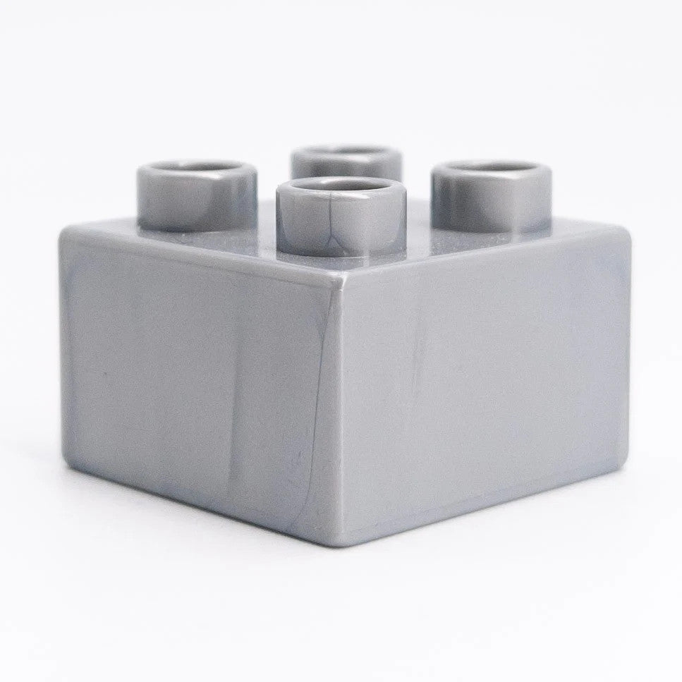 LEGO DUPLO Stein 2x2 Metallic Silber selten Rarität MOC Pearl Light Gray 3437 - nerdyvana.com