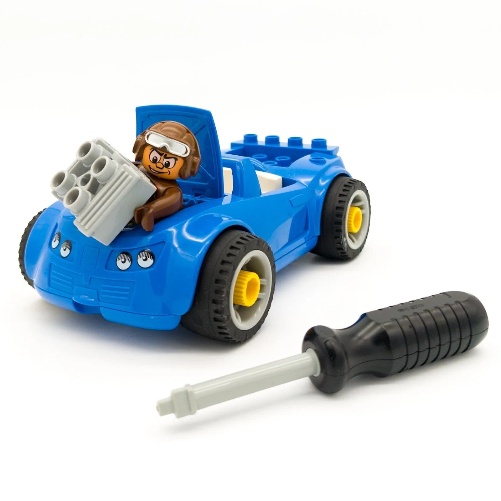 LEGO DUPLO Toolo Sportwagen Rennwagen mit Schraubendreher Motorblock Figur Top - nerdyvana.com Hauptbild