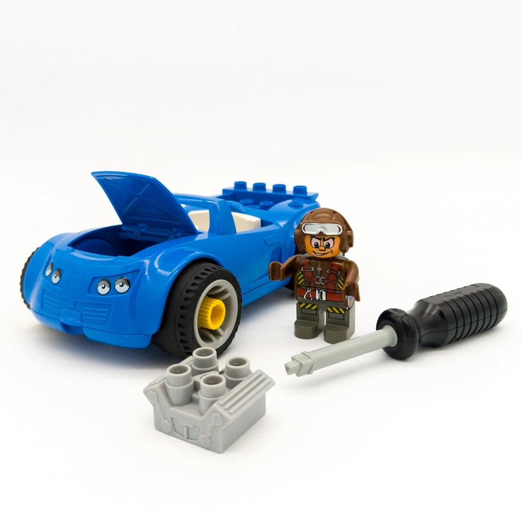 LEGO DUPLO Toolo Sportwagen Rennwagen mit Schraubendreher Motorblock Figur Top - nerdyvana.com