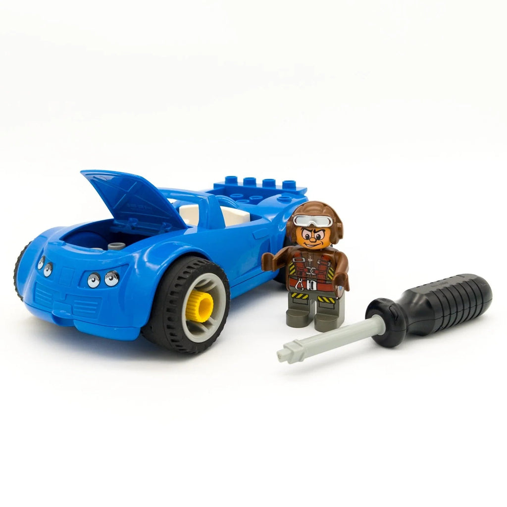 LEGO DUPLO Toolo Sportwagen Rennwagen mit Schraubendreher Motorblock Figur Top - nerdyvana.com