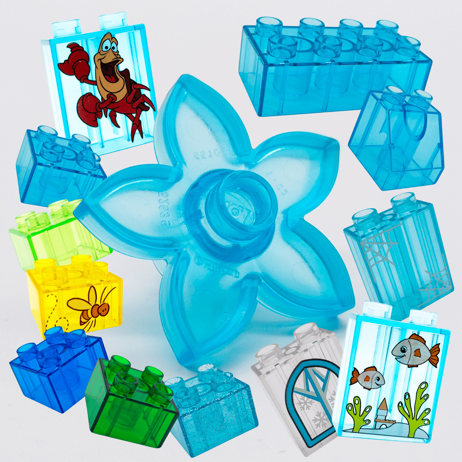 LEGO DUPLO Transparente Glassteine Disney Eisblume Glitzer Arielle Mickey Mouse - nerdyvana.com