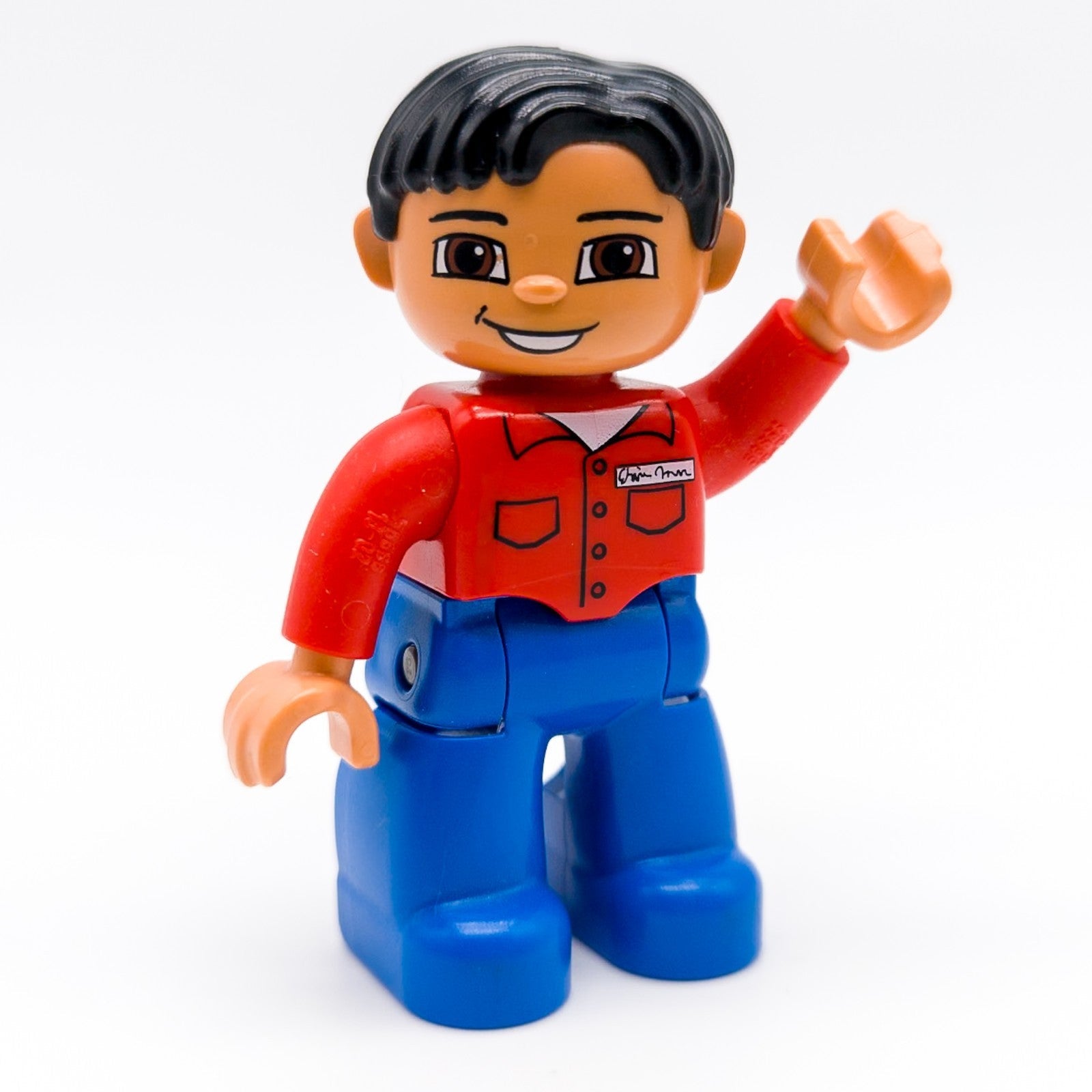 LEGO DUPLO Verkäufer Papa Mann Figur Namensschild rote Jacke 47394pb113 - nerdyvana.com