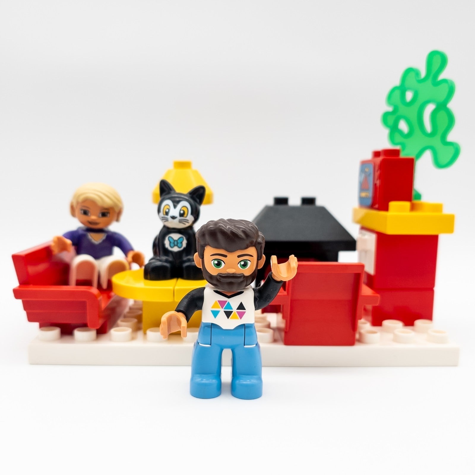 LEGO DUPLO Wohnzimmer Set Sofa Figuren Katze Möbel nerdycustom MOC Edition Zweitbild