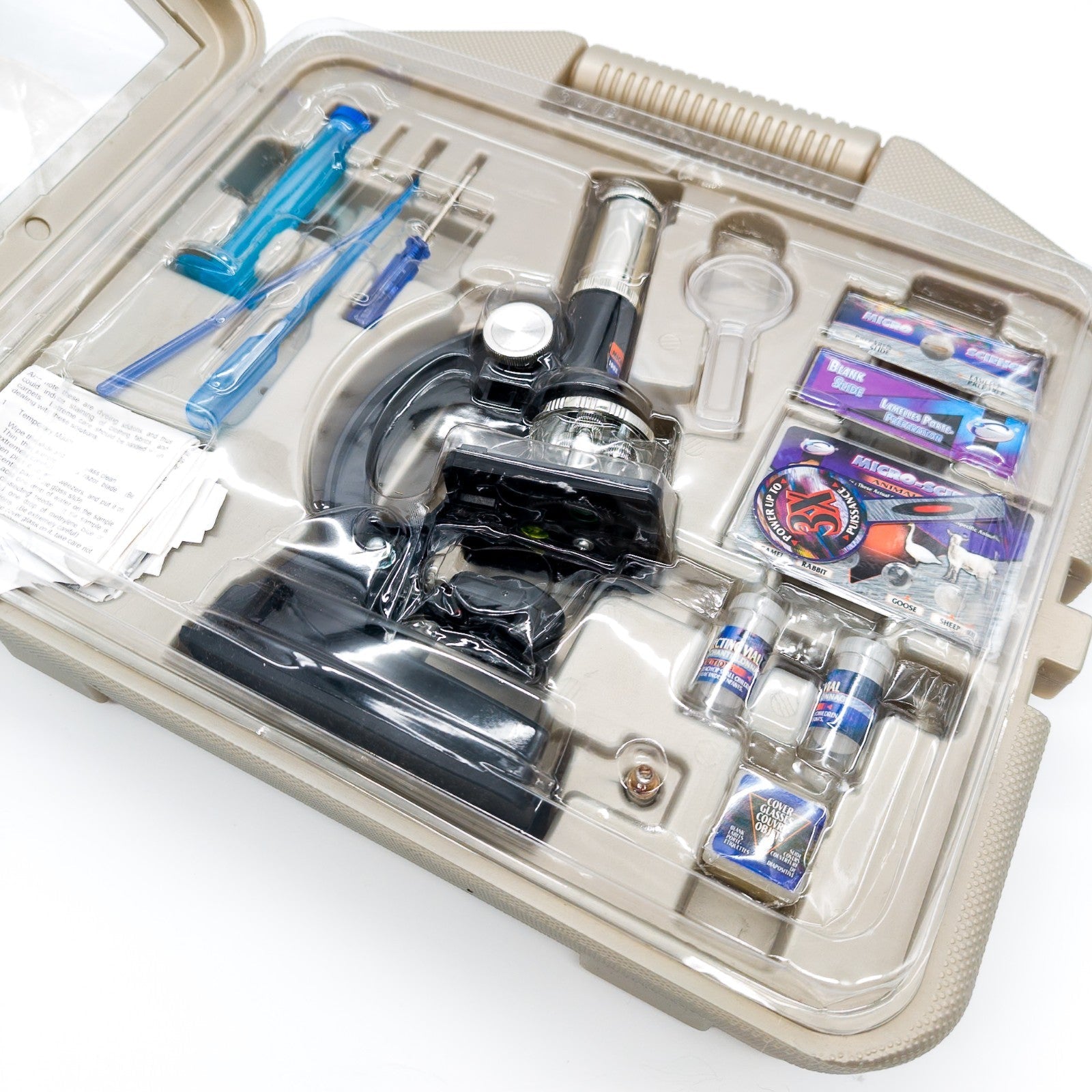 Microscope Deluxe Set Idee+Spiel 100x 600x 1200x Mikroskopkasten 90er NEU & OVP - nerdyvana.com